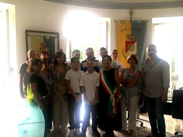 Ricevuti dal Sindaco Riccardo Villa e Diego Vazzola, campioni italiani di ginnastica